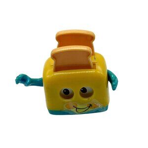 Vtg TOMY Wind-Up Smiling Toaster Appliance Toy Hong Kong 2" FLAWS Sidewise Move
